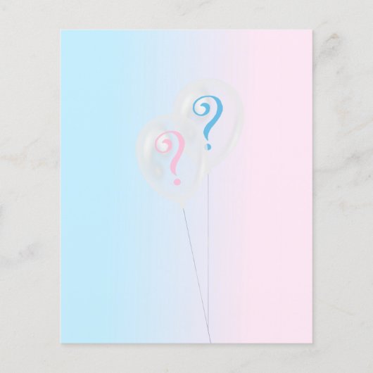 Geslacht Roze Blauwe Balloons Klitter Begroting (Achterkant)