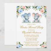 Geslacht Roze Blauwe Floral Baby Weesbogen Kaart (Voorkant / Achterkant)