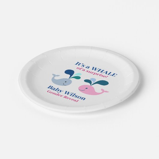 Geslacht Roze Blauwe Groot van een Verrassingsbedr Papieren Bordje (Gekanteld)