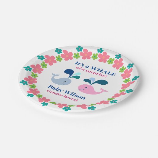 Geslacht Roze Blauwe Groot van een Verrassingsbedr Papieren Bordje (Gekanteld)