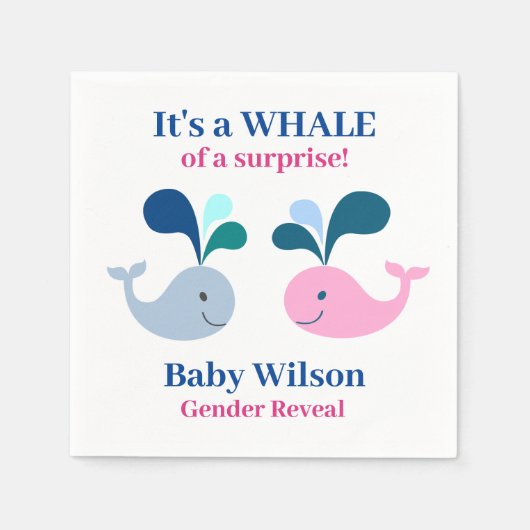 Geslacht Roze Blauwe Groot van een Verrassingsbedr Servet (Voorkant)