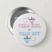 Geslacht Roze en Blauw Baby shower Ronde Button 7,6 Cm (Voorkant /achterkant)