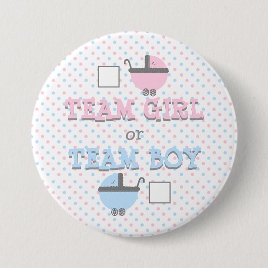 Geslacht Roze en Blauw Baby shower Ronde Button 7,6 Cm (Voorkant)