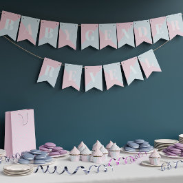 Geslacht Roze en Blauw Modern Baby shower Vlaggetjes