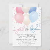 Geslacht Roze en Blauwe Balloons en Confetti onthu Kaart (Voorkant)