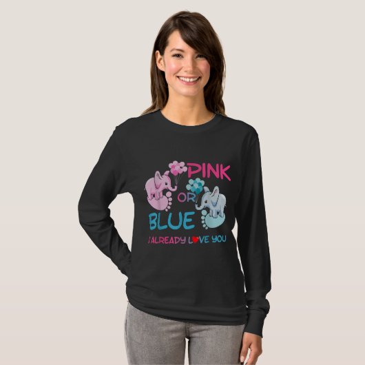 Geslacht Roze of Blue Boy of Girl Party Suppl T-shirt (Voorkant volledig)