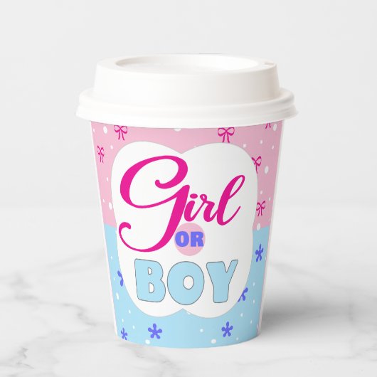 Geslacht Scheermeisje of jongen Papieren Bekers (Voorkant)