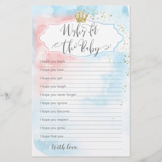 Geslacht Spel | wenst de baby (Voorkant)