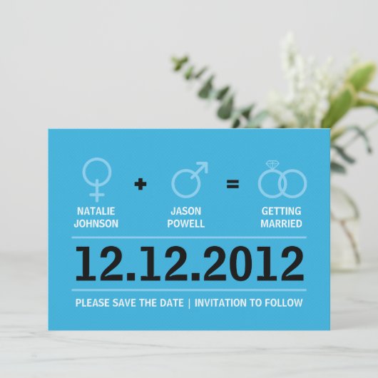 Geslacht Symbolen Mannelijk Vrouw Opslaan Datum Save The Date (Staand voorkant)