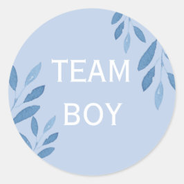 Geslacht Team Boy blauwe waterverf florale Ronde Sticker