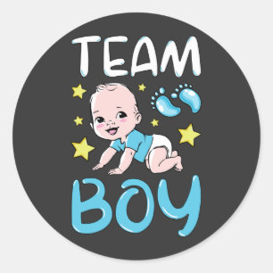 Geslacht Team Boy Party set Ronde Sticker