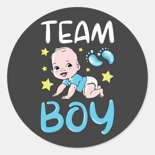 Geslacht Team Boy Party set Ronde Sticker (Voorkant)