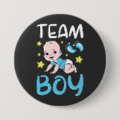 Geslacht Team Boy Party set Round Ronde Button 7,6 Cm (Voorkant)