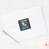 Geslacht Team Boy Party set Vierkante Sticker (Envelop)