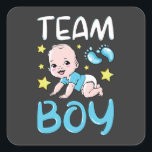 Geslacht Team Boy Party set Vierkante Sticker<br><div class="desc">Gendereducatie Team Boy Party heeft schamele seksespecifieke Baby showers onthuld die overeenkomen met familie Baby. Schimmelvormig design Gift Square Sticker Classic Collectie.</div>