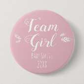 Geslacht Team Girl-roze Ronde Button 7,6 Cm (Voorkant)