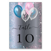 Geslacht toont zilverroze blauwe tabelnummer kaart (Voorkant)