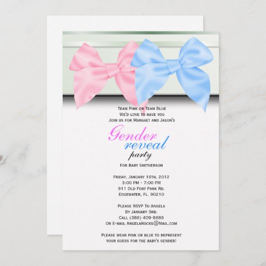 Geslacht Uitnodiging van partij openbaar maken (Voorkant / Achterkant)