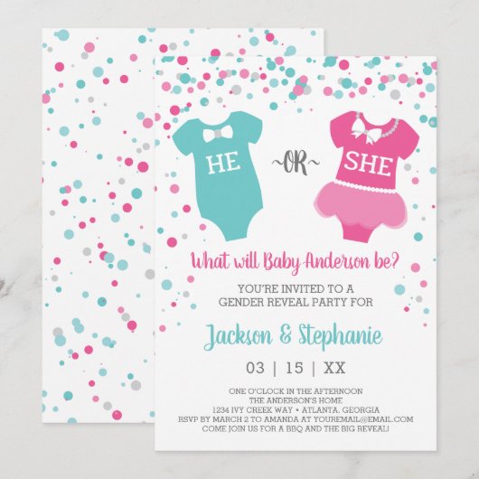 Geslacht Uitnodiging van partij openbaar maken (Voorkant / Achterkant)