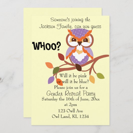 Geslacht Uitnodiging van partij openbaar maken (Voorkant / Achterkant)