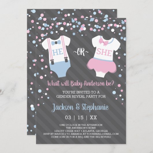 Geslacht Uitnodiging van partij openbaar maken (Voorkant / Achterkant)