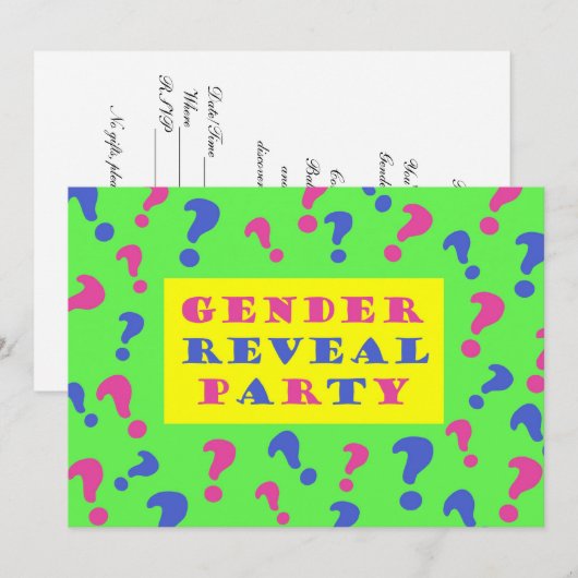 Geslacht Uitnodiging van partij openbaar maken (Voorkant / Achterkant)