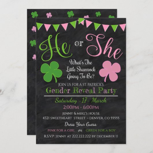 Geslacht Uitnodiging van partij openbaar maken (Voorkant / Achterkant)