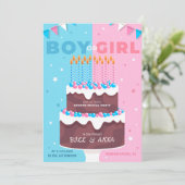 Geslacht Uitnodigingscake Kaart (Staand voorkant)