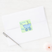 Geslacht van baby Buggy Voting Boy Vierkante Sticker (Envelop)