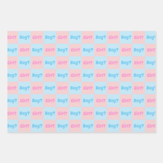 Geslacht van jongen of meisjes inpakpapier vel (Voorkant 3)