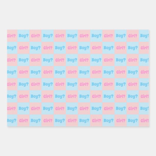 Geslacht van jongen of meisjes inpakpapier vel (Voorkant)