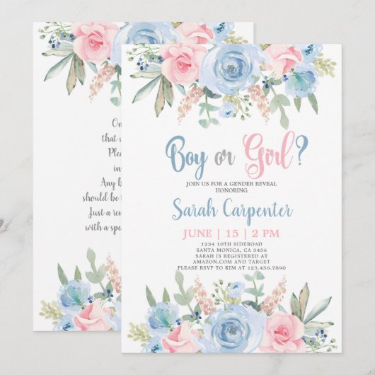 Geslacht van jongen of meisjes kaart (Voorkant / Achterkant)