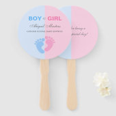 Geslacht van jongen of meisjes onthullen Baby show Handwaaier (Voorkant en achterkant)
