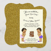 Geslacht van meisjes of jongens, beer, glitter, go kaart (Voorkant / Achterkant)