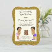 Geslacht van meisjes of jongens, beer, glitter, go kaart (Staand voorkant)