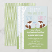 Geslacht Verhalen Partij met Kleine Foxes Kaart (Voorkant / Achterkant)