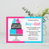 Geslacht Verhalen partijuitnodiging Roze Blauwe Ca Kaart (Staand voorkant)