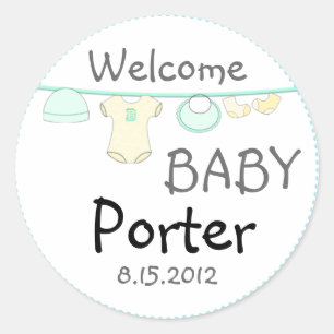Geslacht Verrassend Baby shower Ronde Sticker