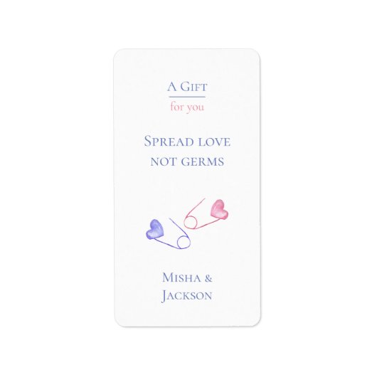 Geslacht Verspreid Liefde Niet Germs Hand Sanitize Etiket (Voorkant)