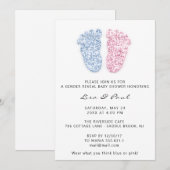 Geslacht Verspreid Vertrek Glitter Pink Blue Baby  Kaart (Voorkant / Achterkant)