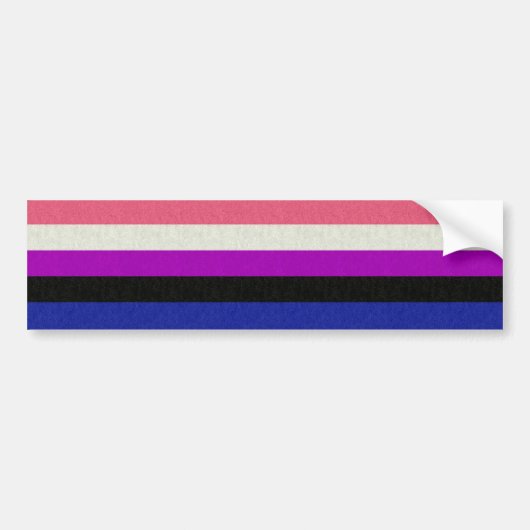 Geslacht Vloeiend Pride Vlag gekleurd Achtergrondo Bumpersticker (Voorkant)