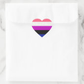 Geslacht Vloeiend Pride Vlag gekleurd Achtergrondo Hart Sticker (Tas)