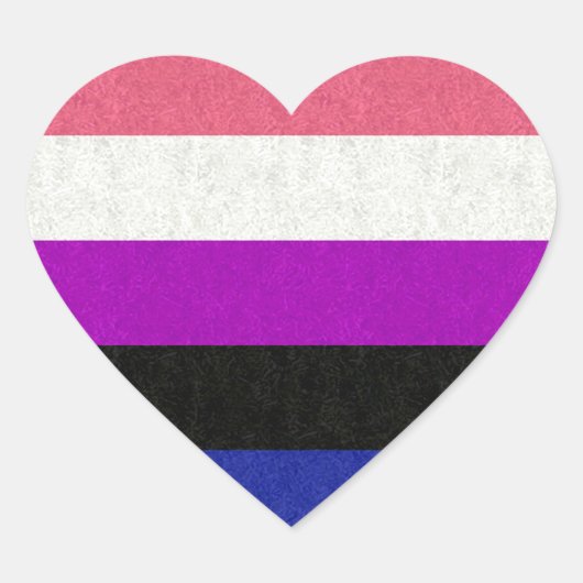 Geslacht Vloeiend Pride Vlag gekleurd Achtergrondo Hart Sticker (Voorkant)