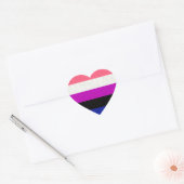Geslacht Vloeiend Pride Vlag gekleurd Achtergrondo Hart Sticker (Envelop)