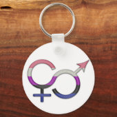 Geslacht vloeiend symbool in geprikte vlagkleuren sleutelhanger (Voorkant)