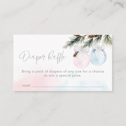 Geslacht WinterBaby shower Diaper Raffle Enc Informatiekaartje (Voorkant)