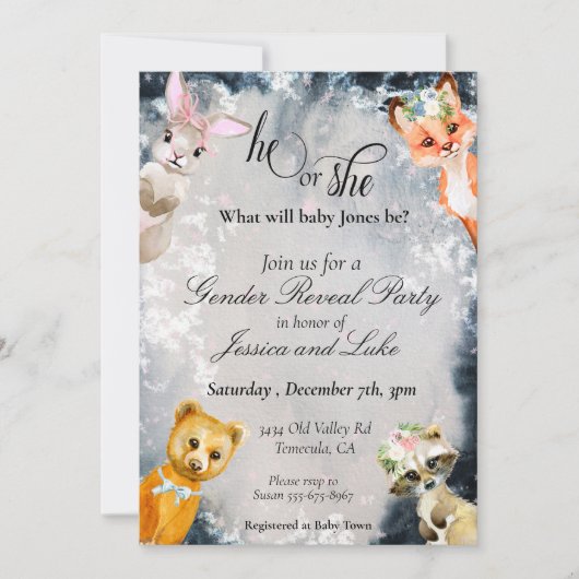 Geslacht Winterbos Dierenholiday Kaart (Voorkant)