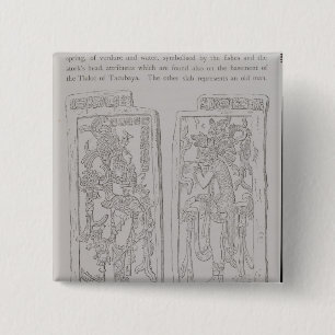 Geslachte Stenen uit de 'Temple of the' Vierkante Button 5,1 Cm