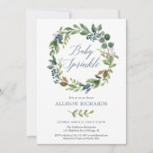 Geslachtneutraal groen stoffige blauwe baby strooi kaart (Voorkant)