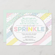 Geslachtneutrale baby Sprinkle Invitation Multicol